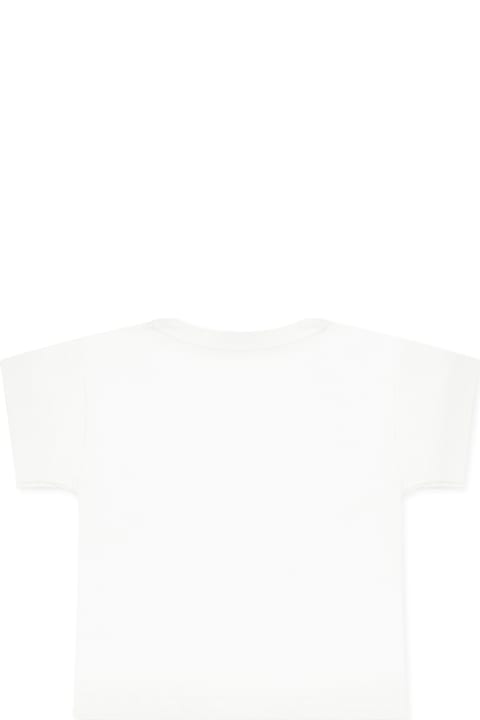 Petit Bateau Topwear for Baby Girls Petit Bateau White T-shirt For Babykids With Logo