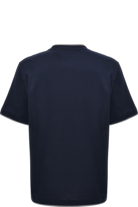 Brunello Cucinelli Topwear for Men Brunello Cucinelli Logo-embroidered Crewneck T-shirt