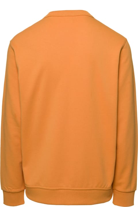 'banstead Crest' Orange Crewneck Sweatshirt Man Burberry