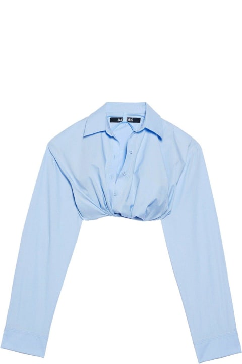 Fashion for Women Jacquemus Ruched Tucked In Cropped Long Sleeve Shirt