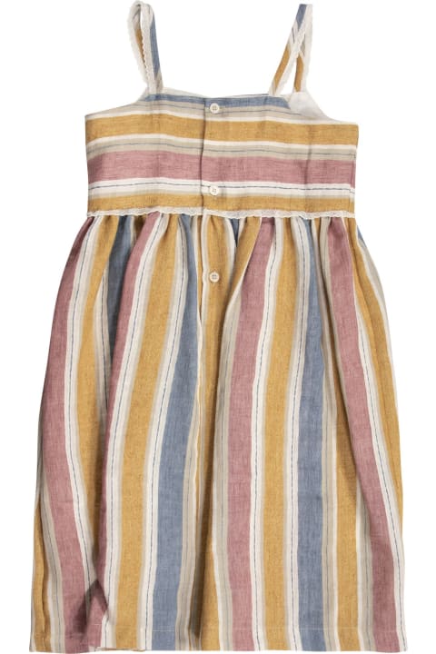 Dresses for Girls Il Gufo Striped Linen-blend Dress