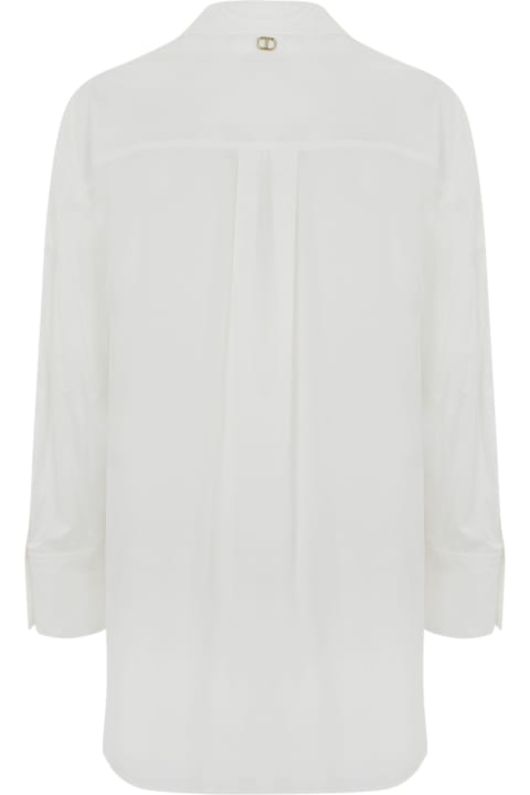 Homeware TwinSet Oversized Poplin Shirt With Embroidery