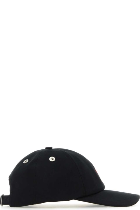 メンズ 帽子 Ami Alexandre Mattiussi Black Cotton Baseball Cap