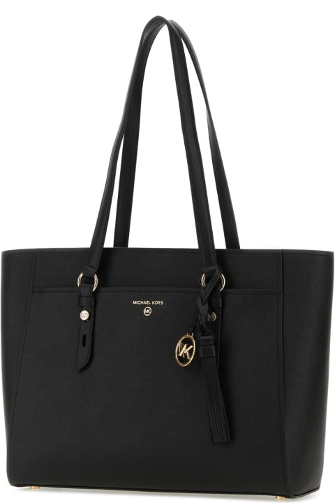 Michael Kors Totes for Women Michael Kors Black Leather Large Sullivan Shopping Bag