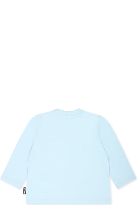 Moschino T-Shirts & Polo Shirts for Baby Boys Moschino Light Blue T-shirt For Baby Boy With Teddy Bear