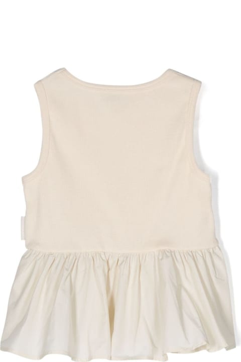 Moncler Topwear for Women Moncler Ivory Peplum Top With Logo
