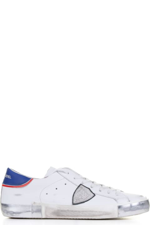 Philippe Model Sneakers for Men Philippe Model Prsx Sneakers White Blue Men