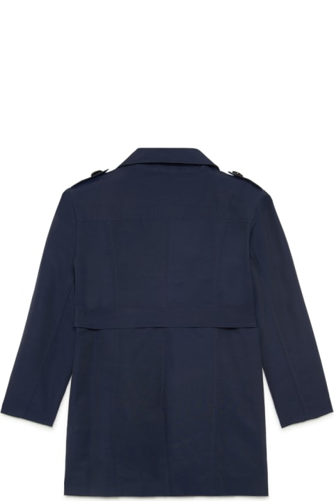 Max&Co. Coats & Jackets for Girls Max&Co. Blue Double-breasted Trench Coat With Belt In Cotton And Nylon Girl
