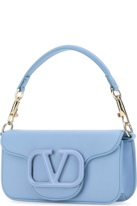 Totes for Women Valentino Garavani Light Blue Leather Locã² Handbag