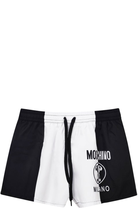 Fashion for Women Moschino Logo-printed Two-toned Drawstring Swim Trunks