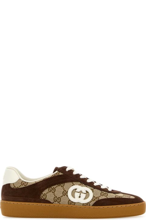 Homeware Gucci Gg Fabric And Suede Sneakers