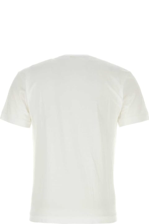 Comme des Garçons Play Topwear for Men Comme des Garçons Play White Cotton T-shirt
