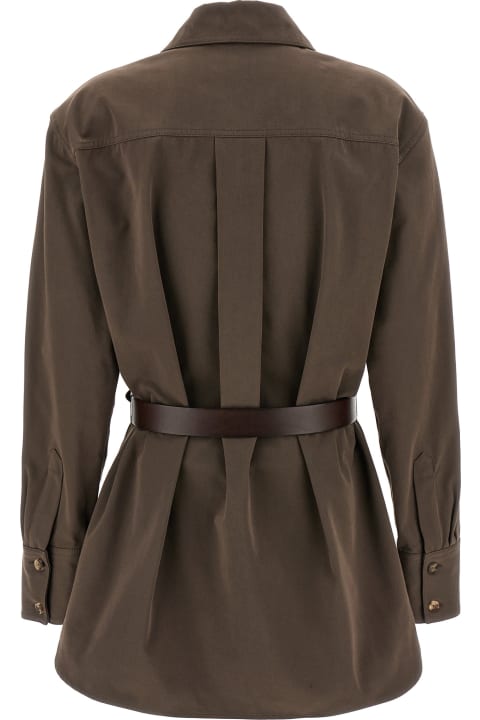 Saint Laurent Coats & Jackets for Women Saint Laurent Leather Belt Overshirt