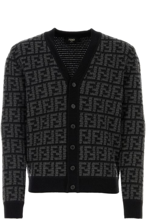 Sweaters for Men Fendi Embroidered Cashmere Cardigan
