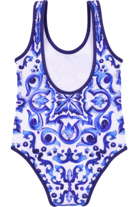 One Piece Swimsuit With Majolica Print