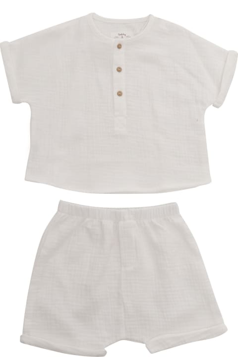 Fashion for Baby Boys Teddy & Minou White Two-piece Suit