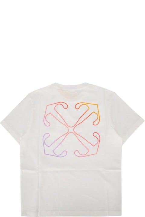 Topwear for Girls Off-White Logo Printed Crewneck T-shirt