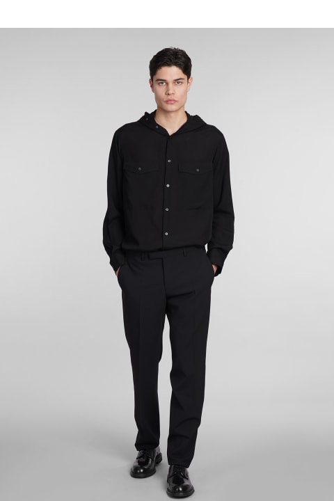 Emporio Armani for Men Emporio Armani Shirt In Black Wool And Polyester