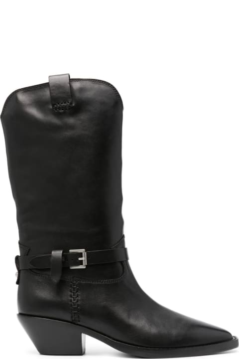 Fashion for Women Ash Black Calf Leather Duran Boots