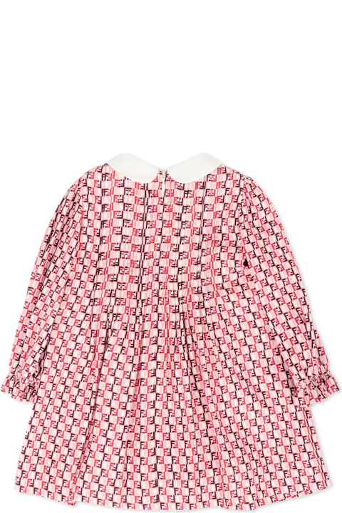 Homeware Fendi Pink Dress For Baby Girl With Ff