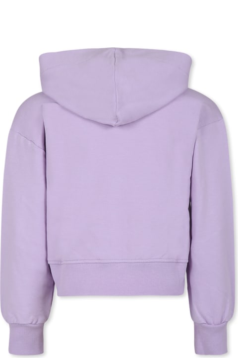 Pinko سترات وبلوزات ثقيلة لـ بنات Pinko Lilas Sweatshirt For Girl With Logo