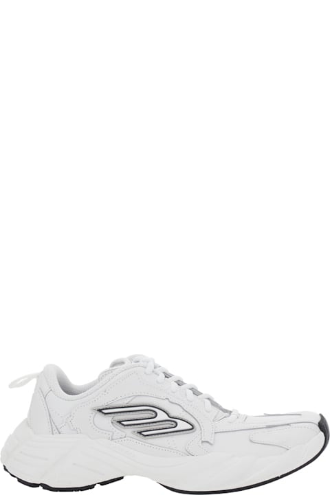Balenciaga Sneakers for Women Balenciaga 'monday' White Low Top Sneakers With Logo Detail On The Side And Size Patch On The Heel In Leather Woman