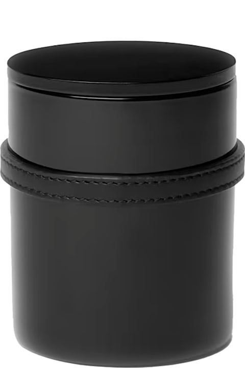  Versaceالمنسوجات وأقمشة الكتان Versace 'medusa 95' Black Candle With Wood Lid And Removable Leather Strap In Wood And Glass Home