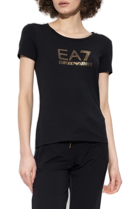 EA7 Topwear for Women EA7 Embellished Crewneck T-shirt