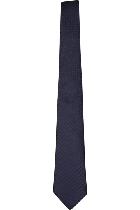 Ties for Men Canali Patterned Dark Blue Tie