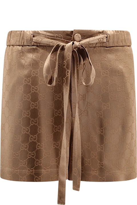 Gucci for Women Gucci Viscose Blend Shorts With Allover Gg Logo