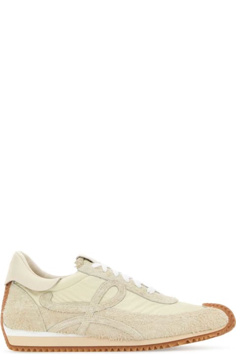 Fashion for Men Loewe Ivory Suede And Nylon Flow Runner Sneakers
