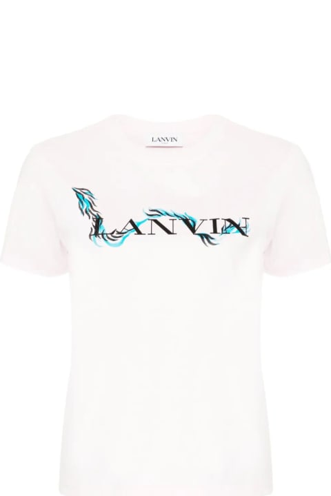 Lanvin Topwear for Women Lanvin Light Pink Cotton T-shirt