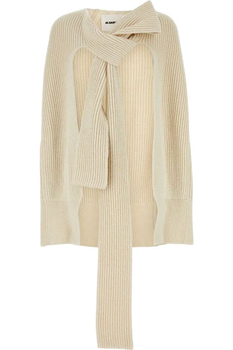 Jil Sander Coats & Jackets for Women Jil Sander Ivory Cotton Blend Cape