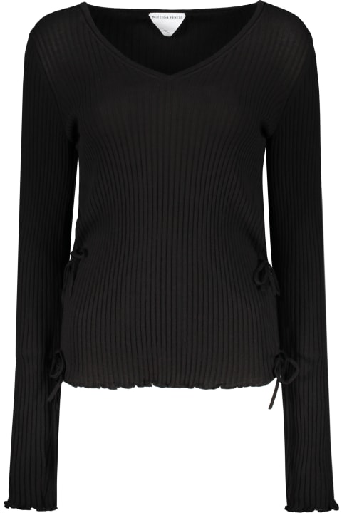 Homeware Bottega Veneta Cotton V-neck Sweater