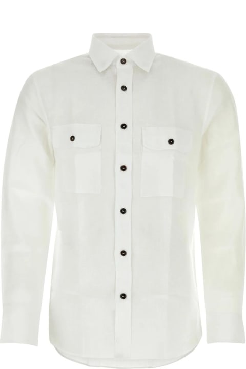 Brioni for Men Brioni White Linen Shirt
