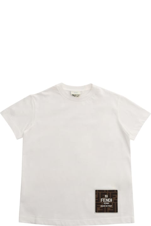 Fendi Topwear for Girls Fendi White Fendi T-shirt