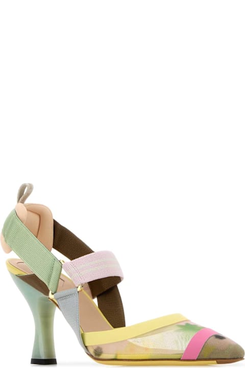 Fendi Multicolor Mesh Colibri Pumps