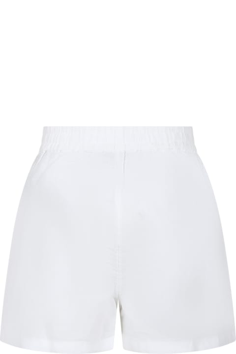 Ermanno Scervino Junior Bottoms for Girls Ermanno Scervino Junior White Shorts For Girl With Embroidery