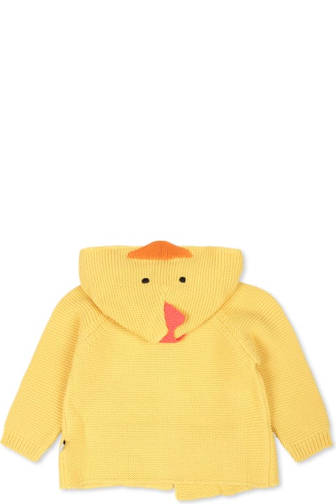 Stella McCartney Kids Sweaters & Sweatshirts for Baby Boys Stella McCartney Kids Yellow Cardigan For Baby Boy With Rooster