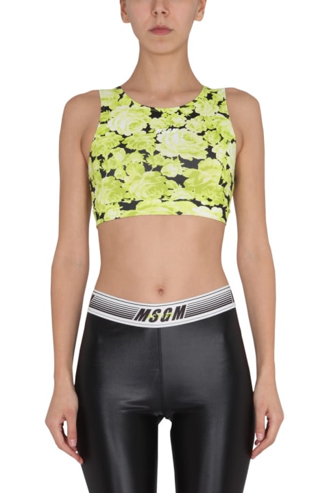 Homeware MSGM Floral Print Cropped Top