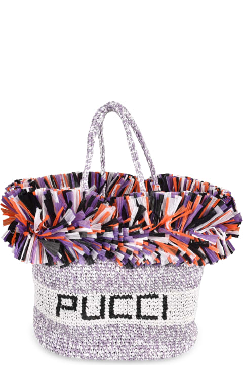 Emilio Pucci Small Rafia Tote Bag