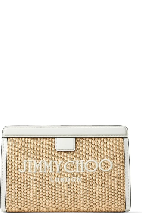 Jimmy Choo Clutches for Women Jimmy Choo Avenue Pouch In Natural/cream Colour