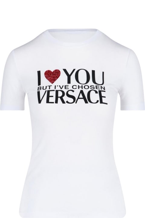 ウィメンズ Versaceのウェア Versace Printed Logo T-shirt