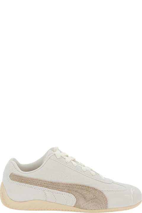 Puma for Kids Puma 'speedcat' White Sneakers With Logo Print On The Side And Logo Lettering On The Side In Suede Unisex