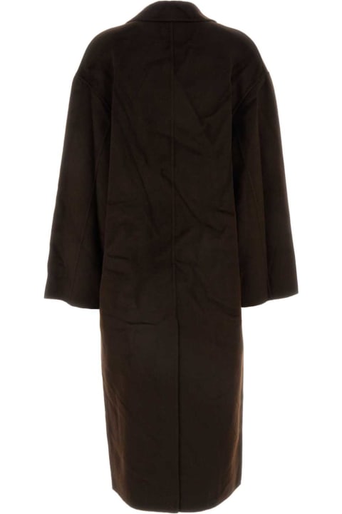 Loulou Studio معاطف وجواكت لـ السيدات Loulou Studio Chocolate Wool Blend Borneo Coat