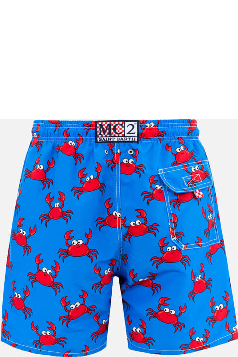 Homeware MC2 Saint Barth Man Mid-length Gustavia Swim-shorts With Crab Print