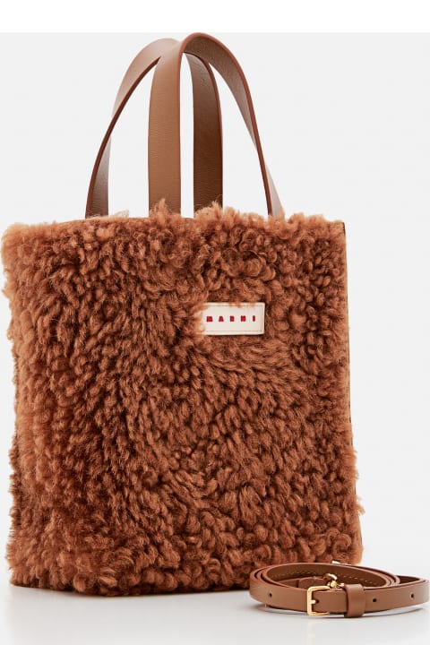 Marni Bags for Women Marni Shearling Museo Soft Mini Tote Bag