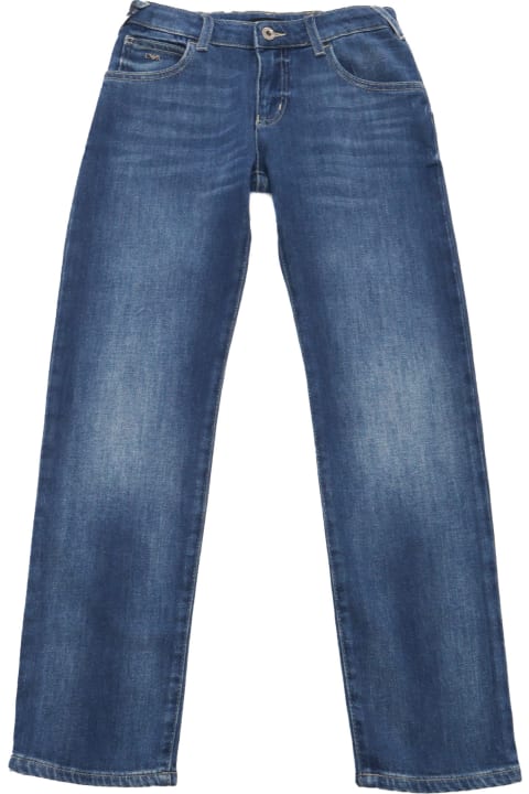 Sale for Boys Emporio Armani Blue Wide Leg Jeans