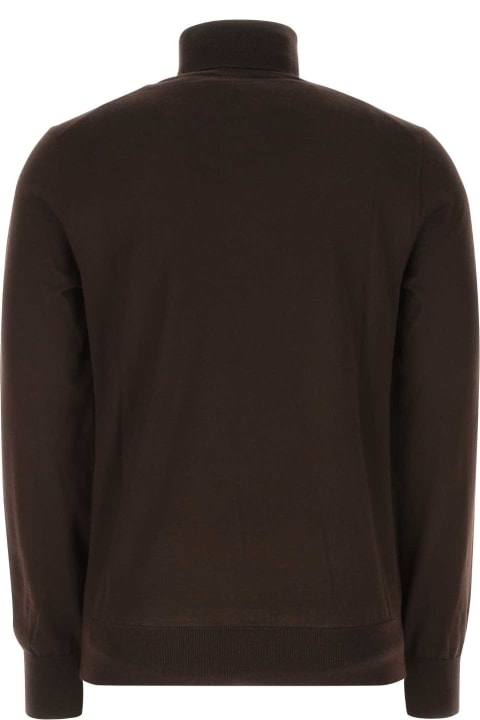 Dolce & Gabbana Sweaters for Men Dolce & Gabbana Dark Brown Cashmere Blend Sweater