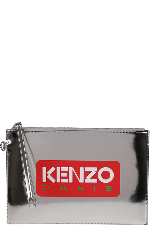 Bags for Men Kenzo Large Logo Printed Clutch Bag